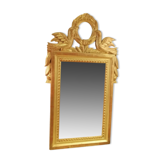 Mirror with gilded wood frame, dove decor