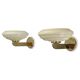Pair of Czechoslovak Art Deco wall sconces from the 1940s in brass with opaline glass shades.