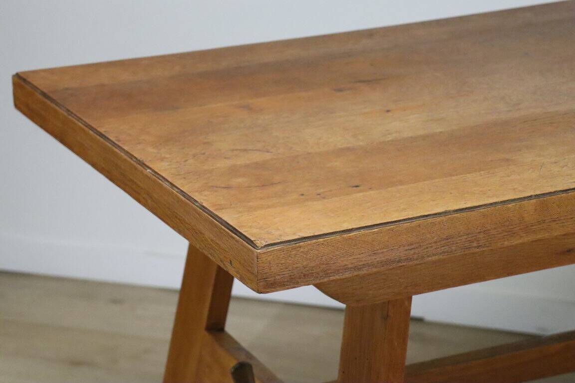 Oak dining table by René Gabriel, 1950