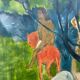 Tableau style Gauguin cadre bois doré