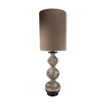 Free form bubbly wavy ceramic table lamp by Kaiser Leuchten, Germany 1960s