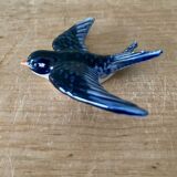 Vintage wall swallow in blue ceramic