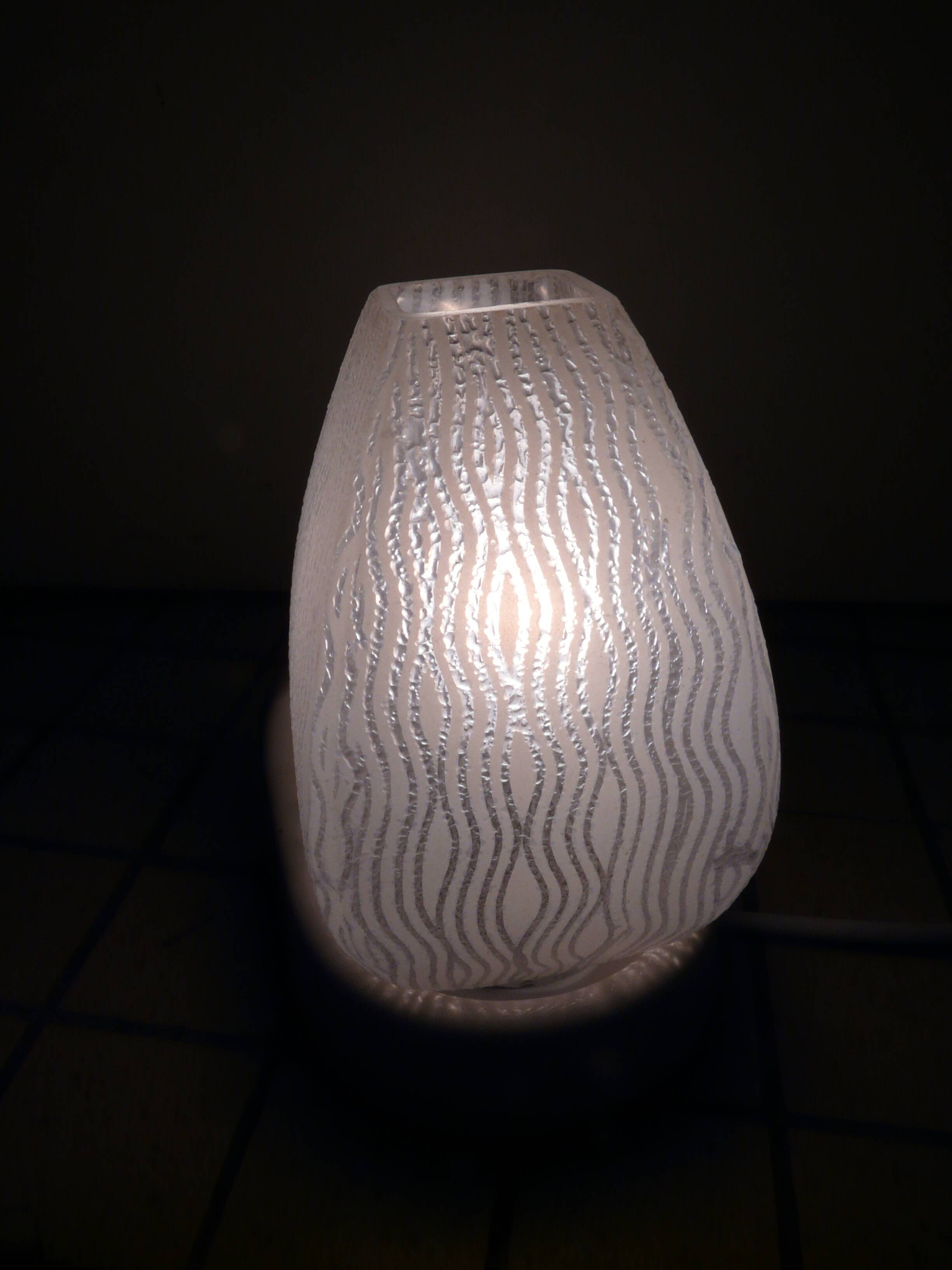ceramic bathroom wall light with glass tulip from the 1950s