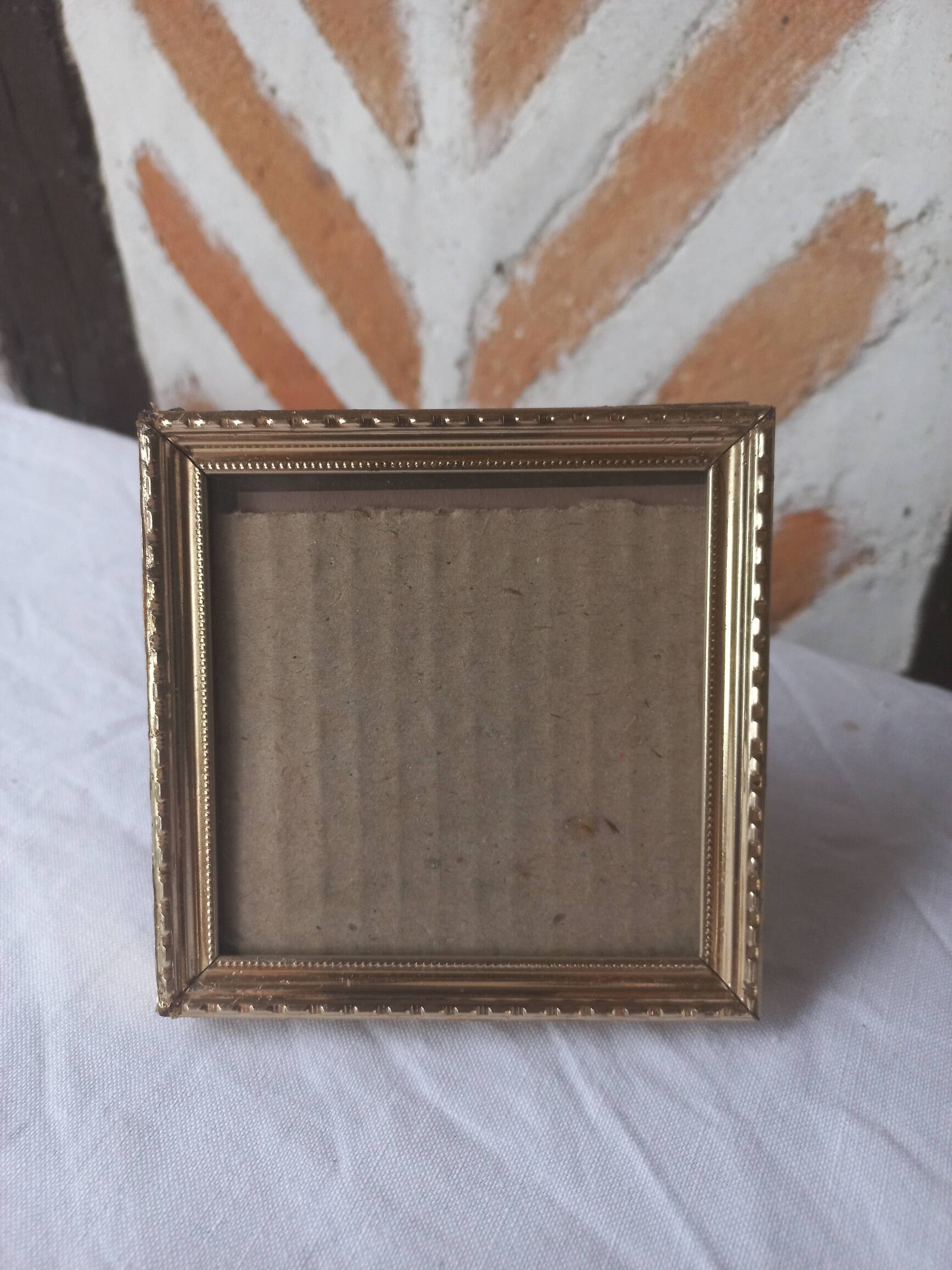 Square golden photo frame
