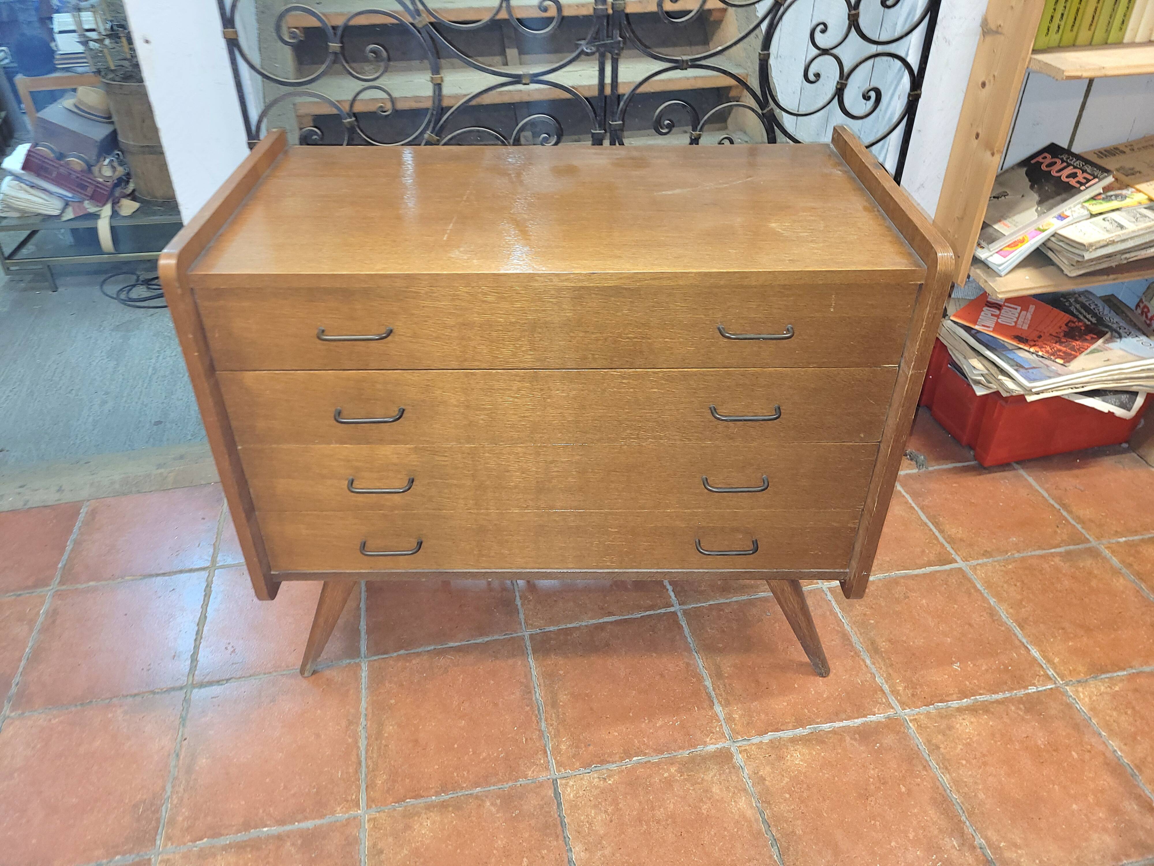 Vintage oak chest of drawers from the 60s