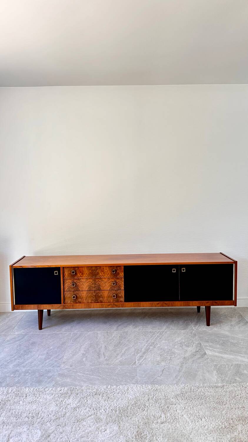 Rosewood sideboard with leather details