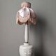Pink frosted glass bedside table lamp, boudoir decoration