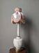 Pink frosted glass bedside table lamp, boudoir decoration