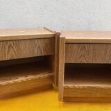Pair of brutalist bedside tables, 1950s