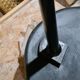 asymmetrical coffee table (free form) 1960 a 70 , plate blond foot conical foot 90x42xh49