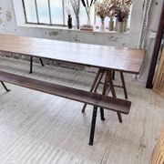 XXL trestle farm table 4m and its benches