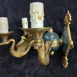 Rare wall sconce in bronze, Empire style, swan.