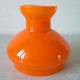 Old small lampshade chandelier lamp in orange and white design 70's retro luminaire