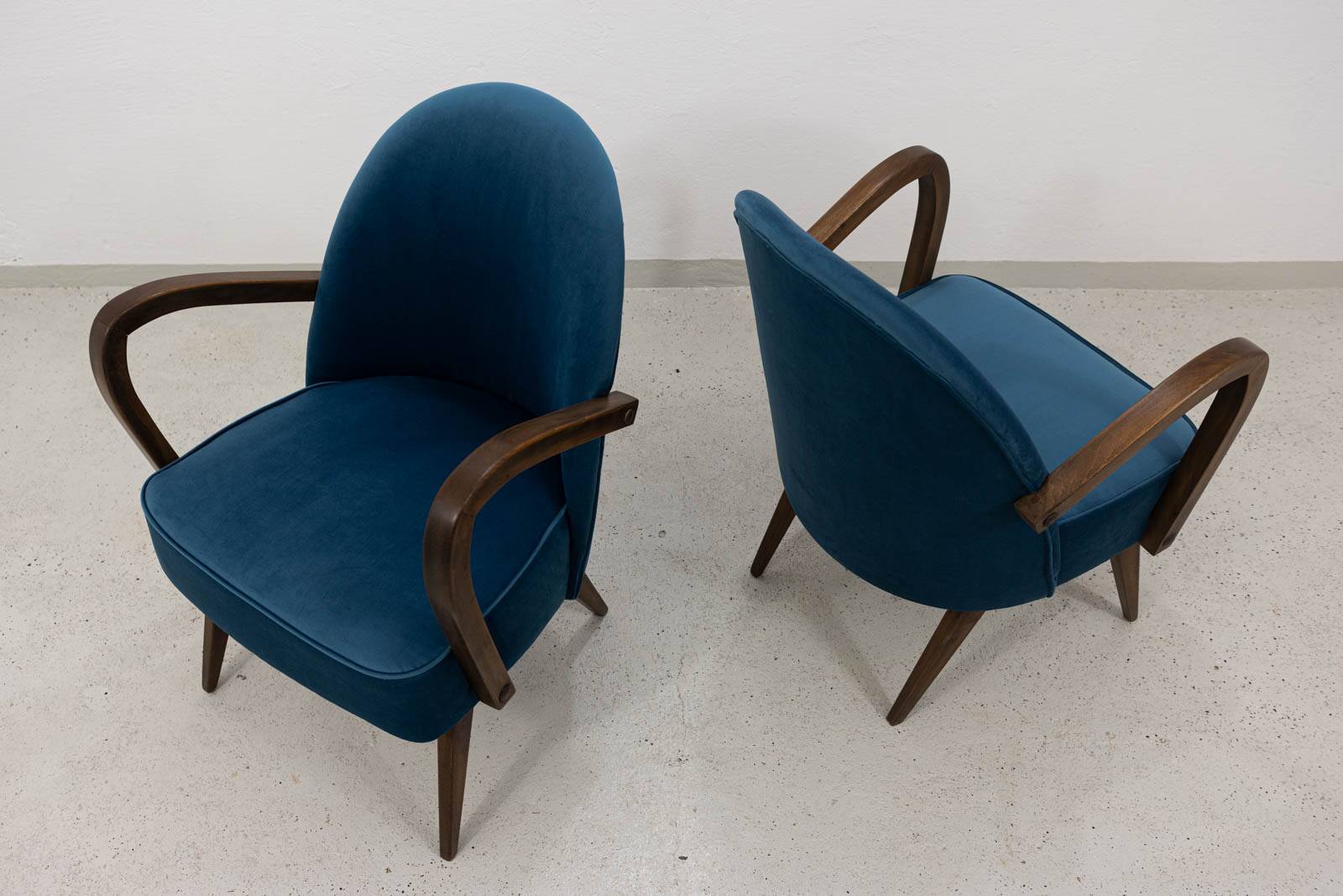 Pair of mid-century cocktail chairs, Poland, 1950s