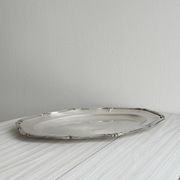 oval silver metal plate