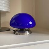 Vintage mushroom lamp globe blue glass 70s style
