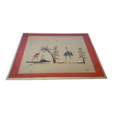African gouache painting from the 1950s