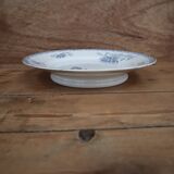 Royat Sarreguemines footed plate with blue decor