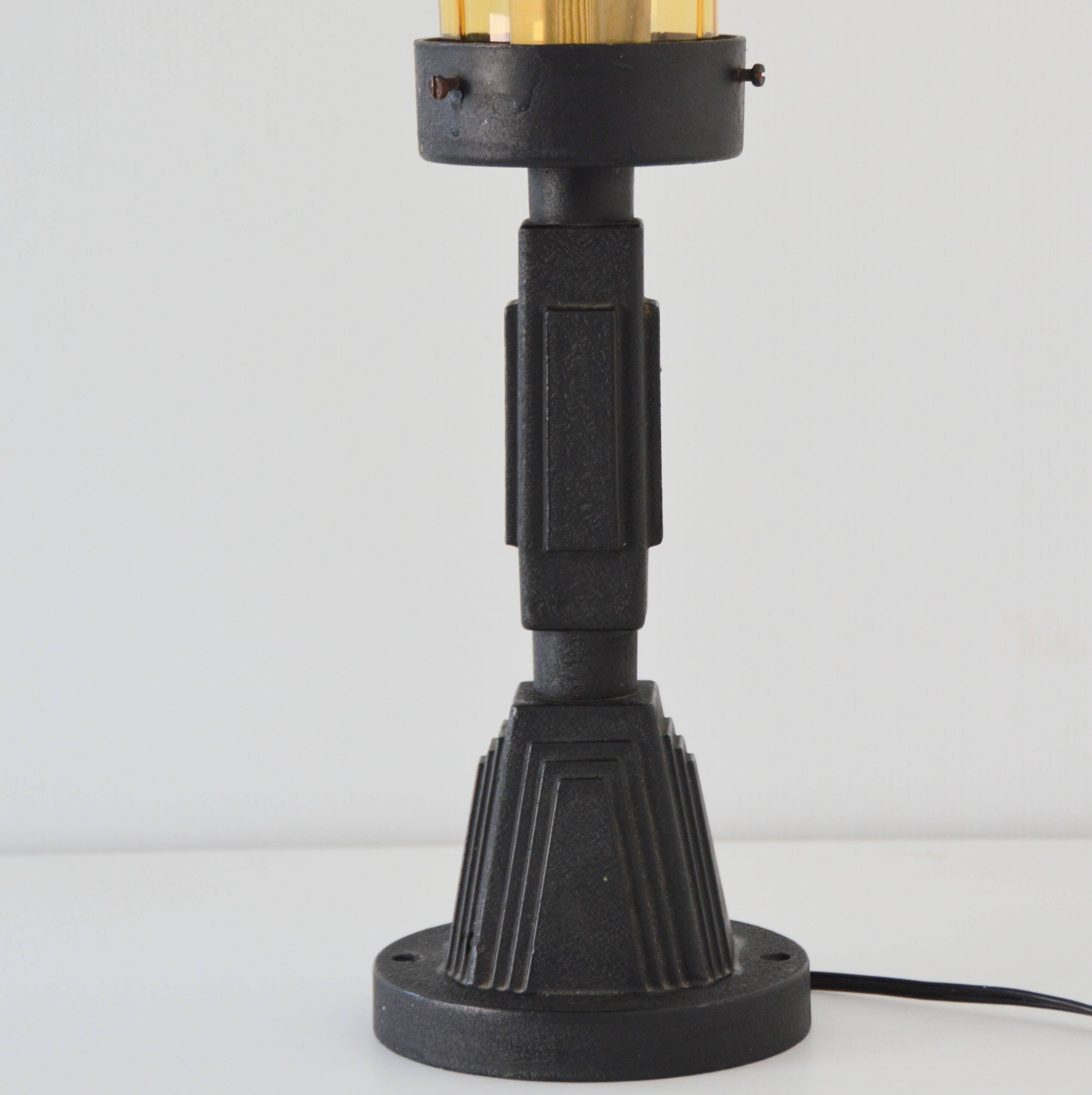 Vintage 1920s wrought iron Art Deco lamp