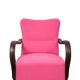 Pair of Art Deco pink armchairs in fabric and wood, 1920s, fully restored.