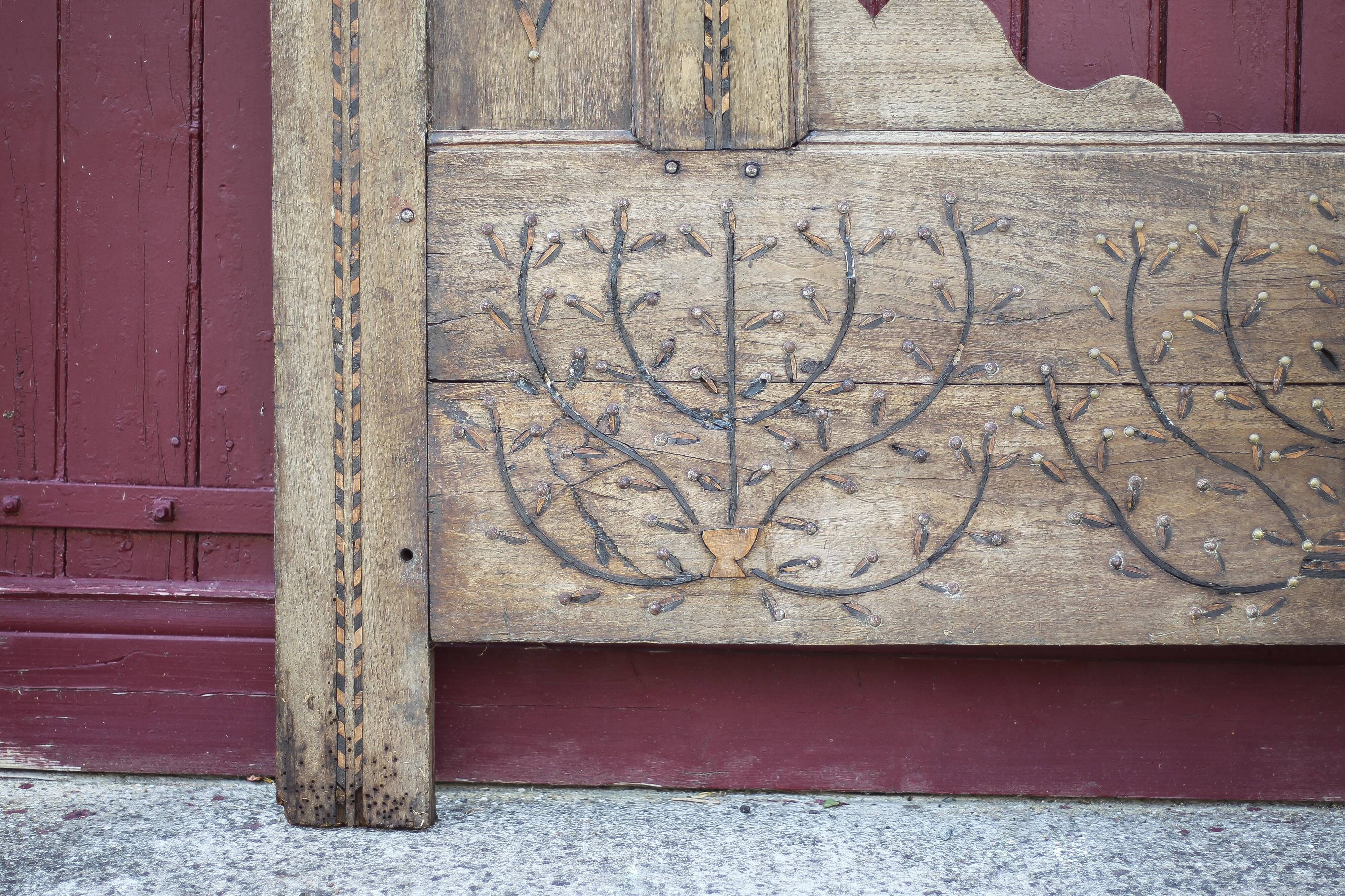 Old Breton bed door, Breton wood facade, headboard, wall decoration