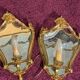 Set of bronze and curved glass light fixtures – Louis XV style – read