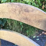 Low wooden chair and straw 50s