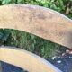 Chaise basse bois et paille années 50