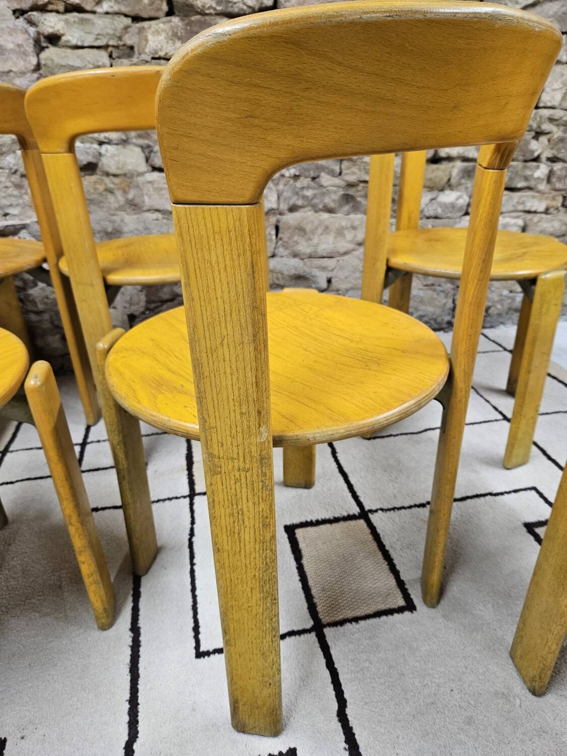 Lot of vintage bruno rey 1970" chairs