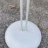 Tubular floor lamp in blue-grey metal and brass, 1930