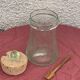 Olive or pickle jar in Biot bubble glass, hand-blown