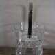 Vintage glass ice bucket with metal handle
