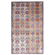 Tapis vintage turc Oushak fait main en laine et coton marron