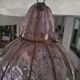 Blown glass ball chandelier