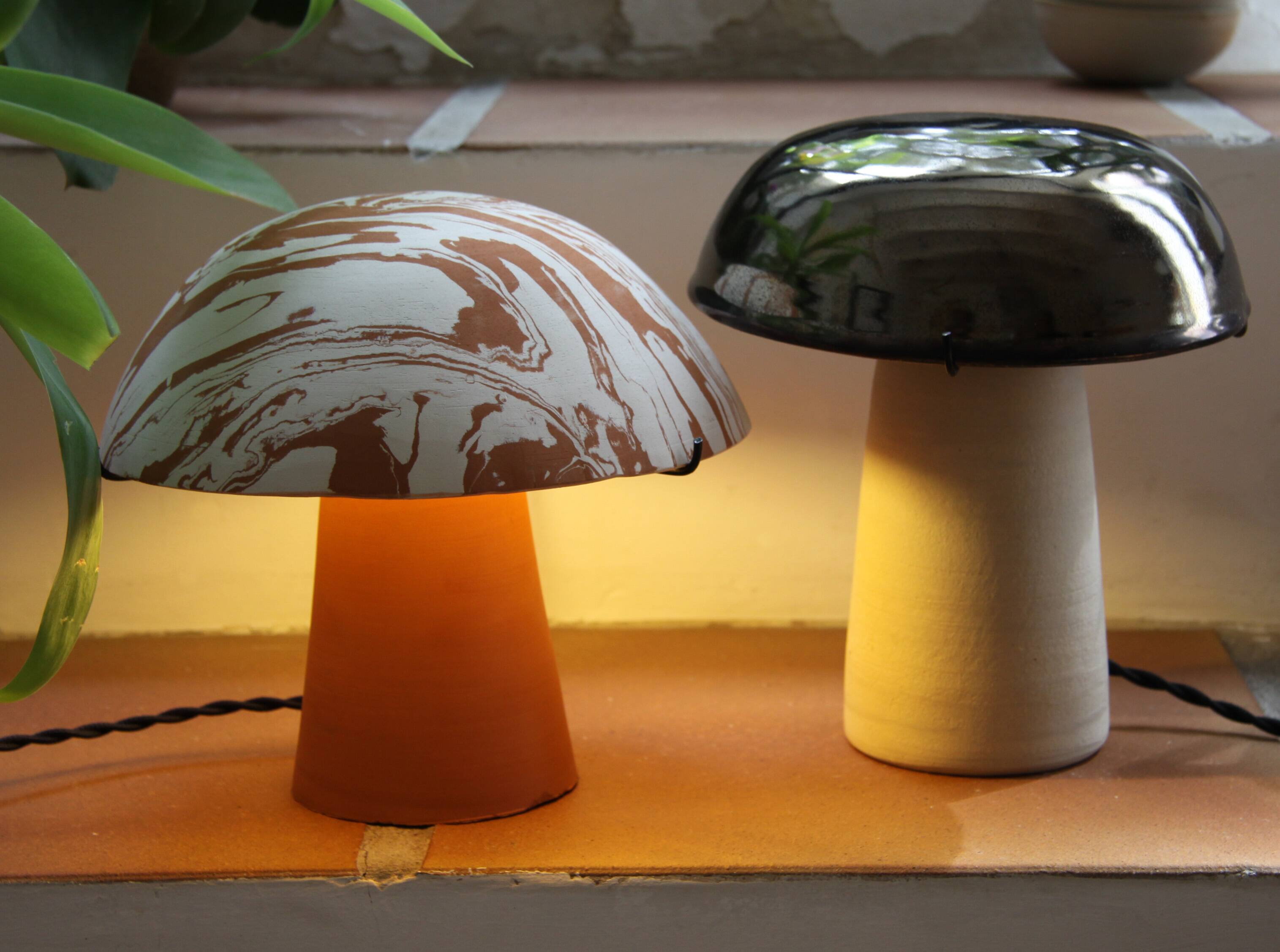 Lamp made of mixed clays