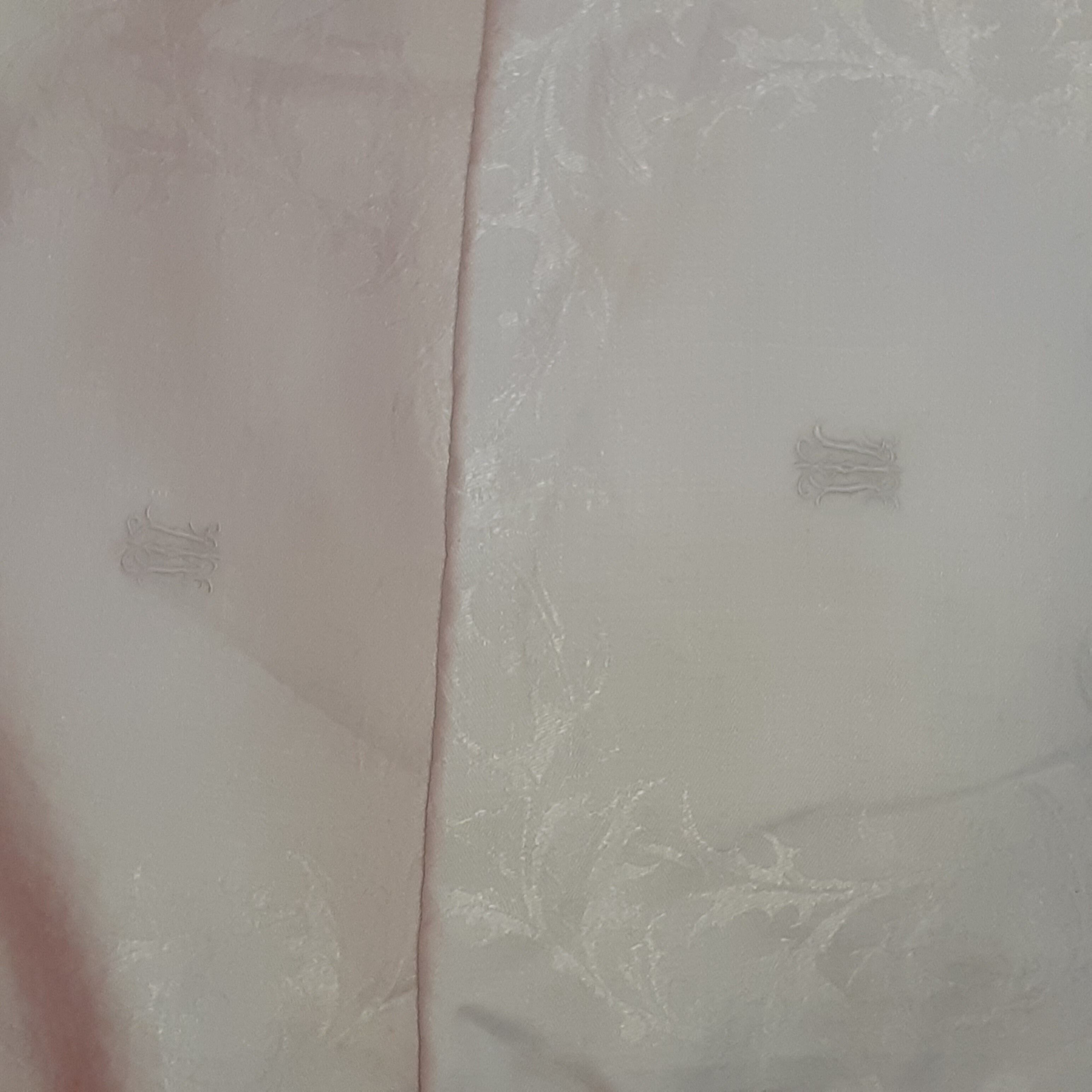 15 white damask towels with mongram