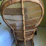 Vintage emmanuelle rattan armchair
