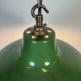 Industrial Green Enamel Factory Pendant Lamp from Revo, 1950s