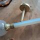 Pair of brass and glass wall sconces