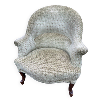 fauteuil chauffeuse type Crapaud Lounge Velours vintage 1930s