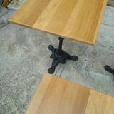 Set of 5 solid oak bistro gueridon tables 60/60 cm