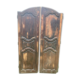 Paire de portes d'armoire ancienne à restaurer