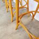 Set of 4 Vintage Bentwood High Pub Chairs with Armrests / Natural Wood Colo