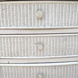 80s rattan chest of drawers