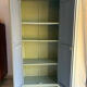 Antique Parisian wardrobe in sage green patina