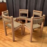Set of five Thorsø Stolefabrik chairs, Denmark, 1970s.