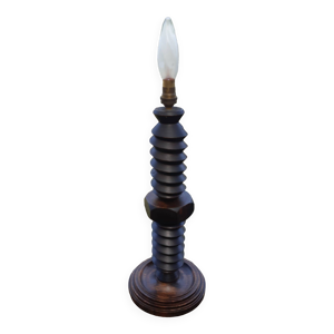 Lampe bois tourné art