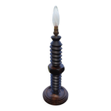Art deco turned wood lamp