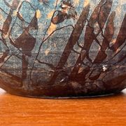 Vase de poterie de studio allemand brutaliste du milieu du siècle par Gerhard Liebenthron, 1975