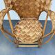 Set consisting of a table and three chairs made of chestnut slats from the 1950s/60s.